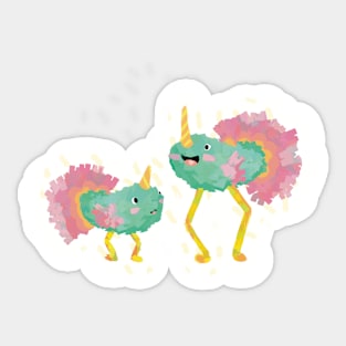 Funky fishy monster friends Sticker